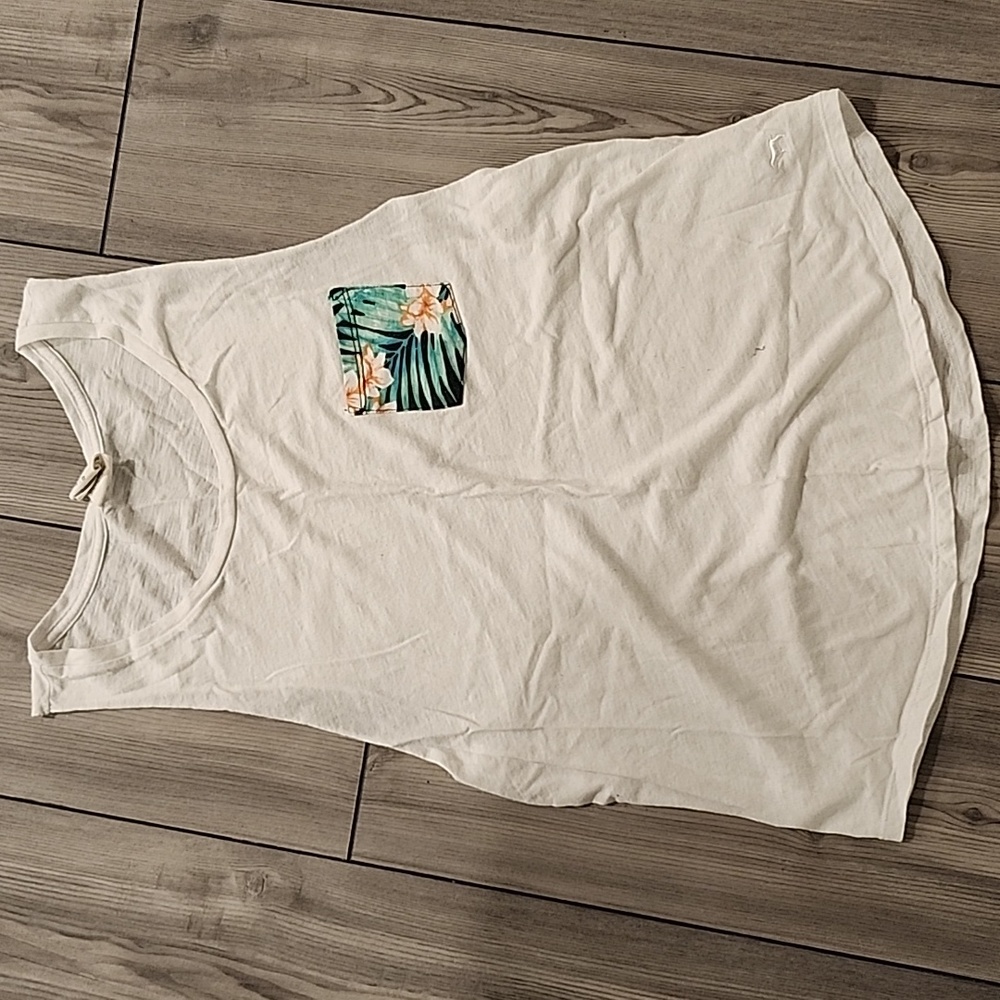 PINK Tank Top w/ Tropical Pocket